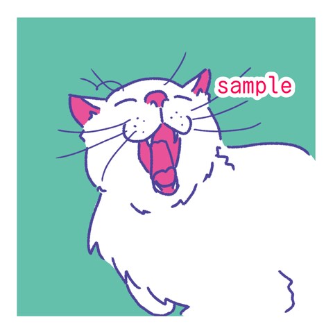 ねこがあくびをしているイラスト