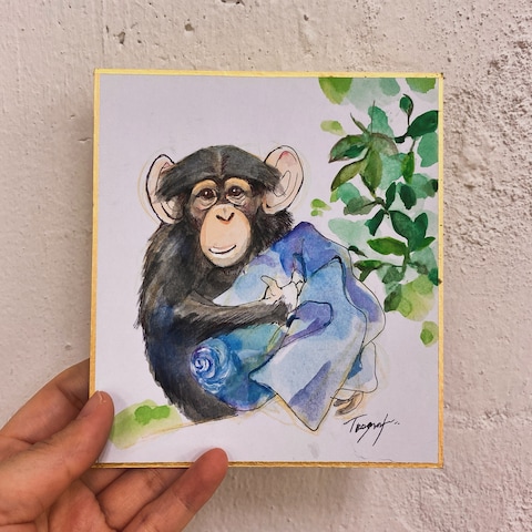 チンパンジー似顔絵