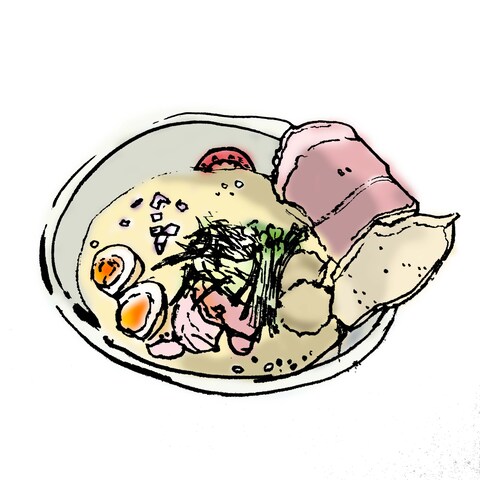 某雑誌内ラーメン店紹介ページで使用するラーメンのイラスト