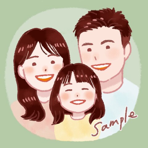 優しく馴染む【ゆるふわスタイル】の似顔絵　３名