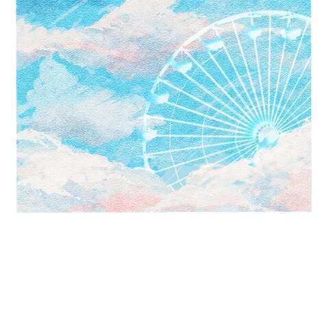 空に浮かぶ観覧車のイラスト