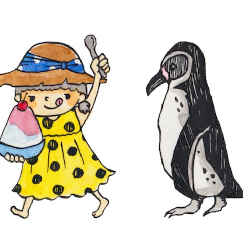 女の子とペンギン
