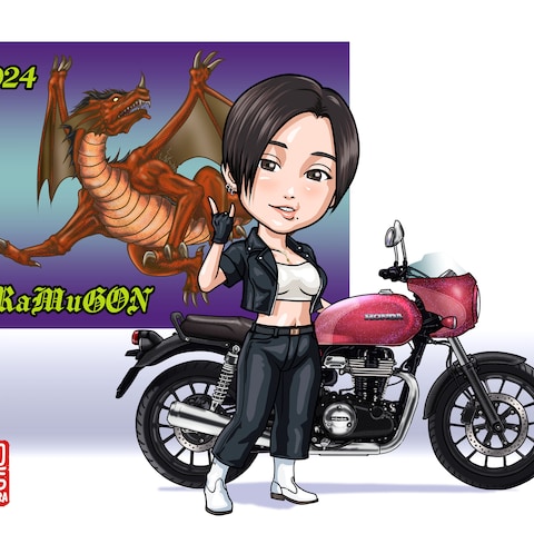 グラビアアイドルRaMuさんとバイク（GB350）