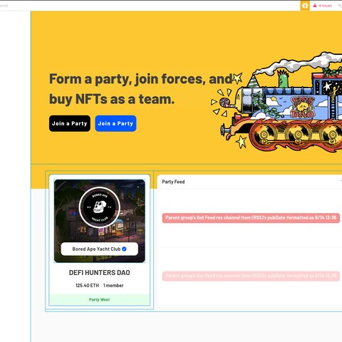 PartyBidのサイトデザインをBubbleへ模写
