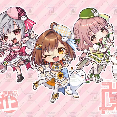 バーチャルアイドルグループのちびキャライラスト