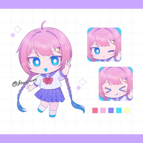 オリジナルキャラクターをデフォルメしたイラストの作成