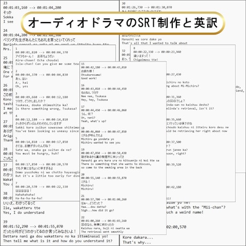 オーディオドラマのSRT制作