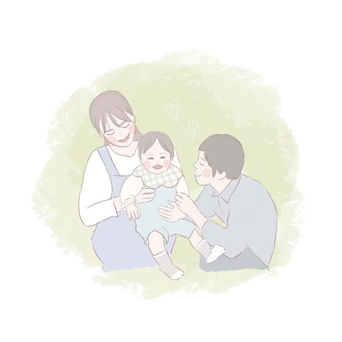 家族の似顔絵イラスト