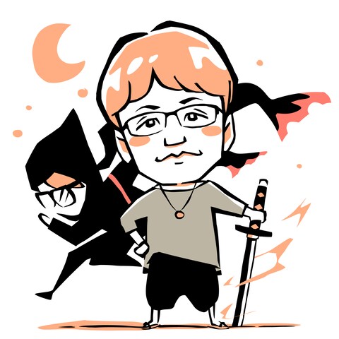 切り絵タッチのちっちゃかわいいポップな似顔絵