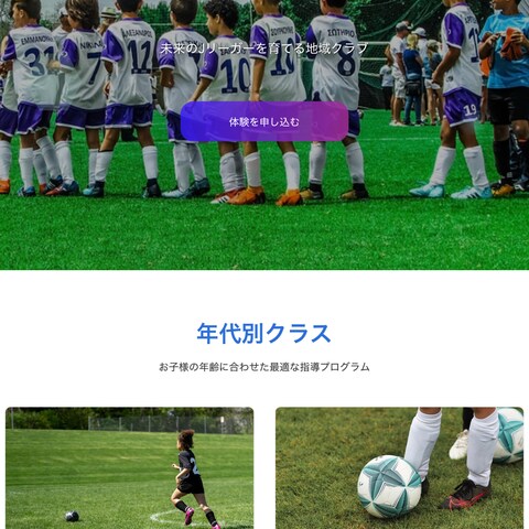 サッカーチーム HP