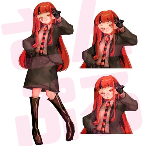 赤髪スーツの女の子