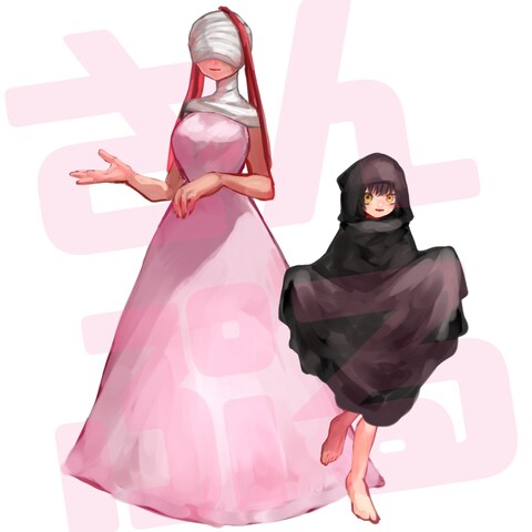 ホラーファンタジーの立ち絵2名分