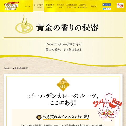 エスビー食品『ゴールデンカレー』のブランドサイト制作