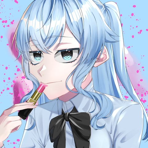 グロスを塗ってる女の子（アイコン用）
