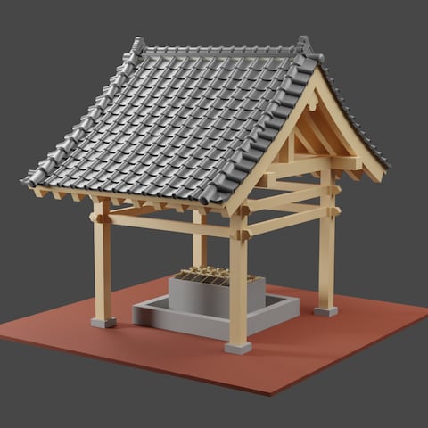 3DCG　手水舎