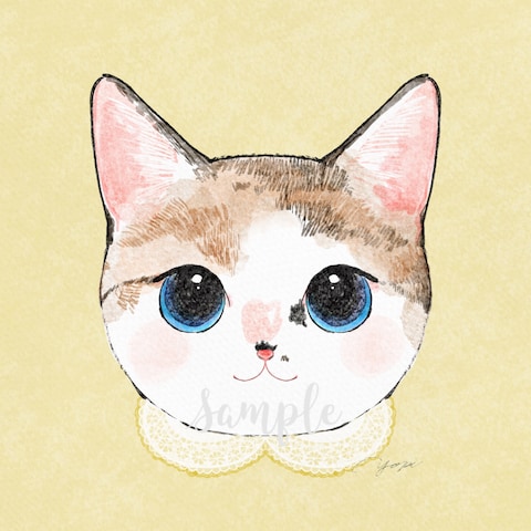 猫の似顔絵イラスト/アイコン