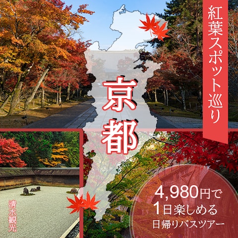 京都観光バスツアーの参加募集のバナー