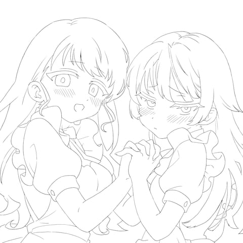 ラフ→線画作成