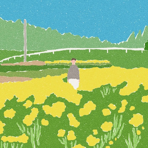 「春の野」イラスト 自主製作