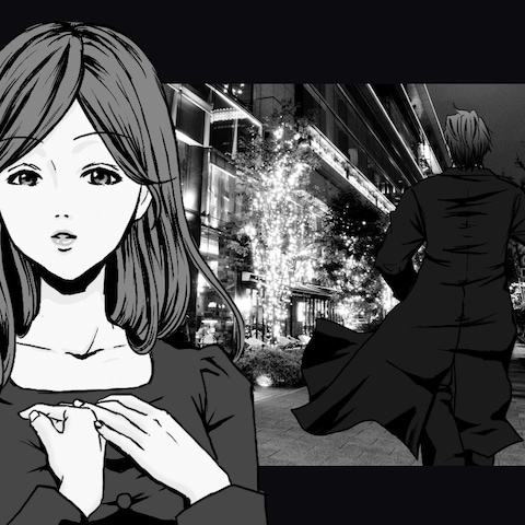 【漫画記事LP用イラスト】OLと男性の別れシーン