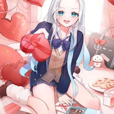 バレンタインイラスト　一枚絵制作