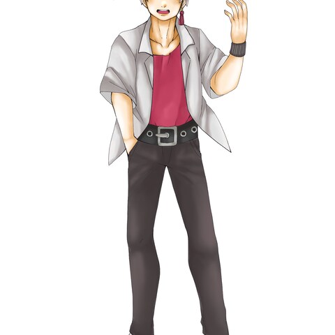 制服の男の子のキャラクターイラスト