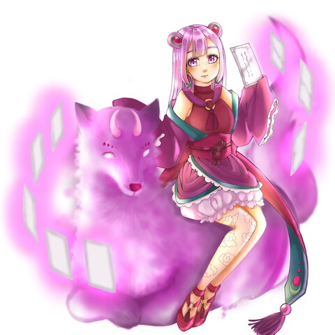 レアカード風キャラクターイラスト