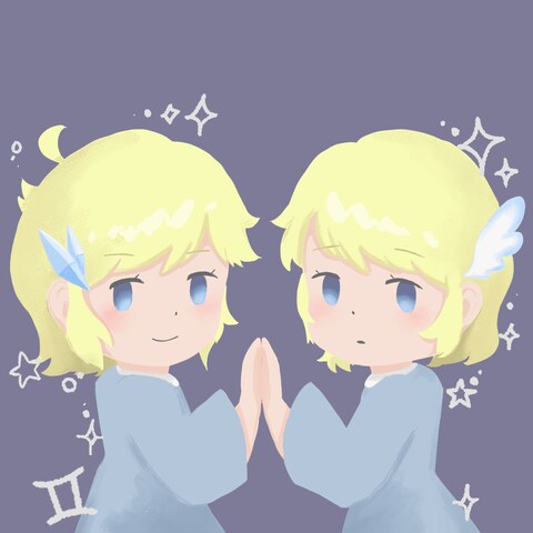 星座モチーフイラスト　ふたご座