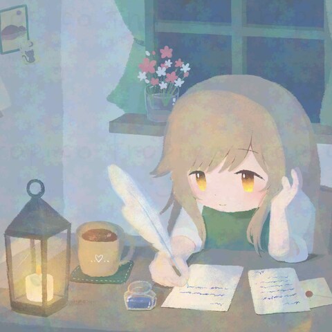お手紙をかく女の子（出展作品）