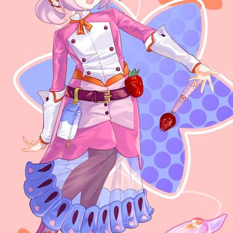 イチゴミルクウミウシの擬人化