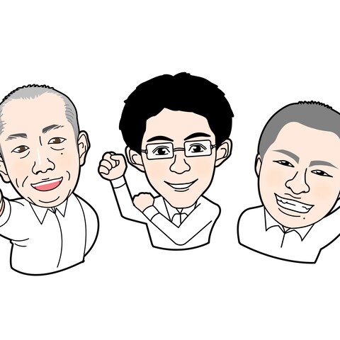 運送会社の社員似顔絵