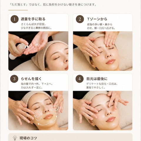フェイシャル講座｜手技ページ 制作サンプル