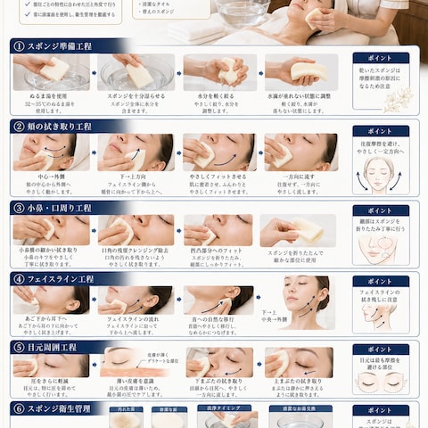 フェイシャル｜施術手順マニュアル 制作サンプル