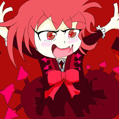 カトゥーン調のヴァンパイアの女の子を描いてみた！(*´Д｀)