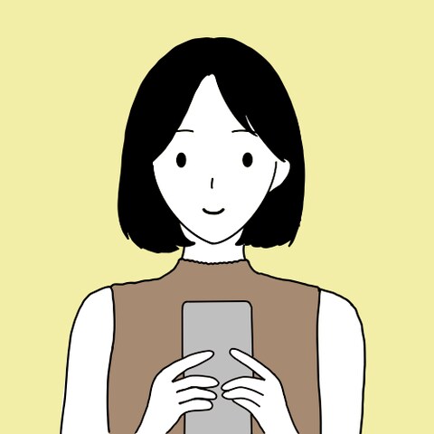 スマホを持つ女性