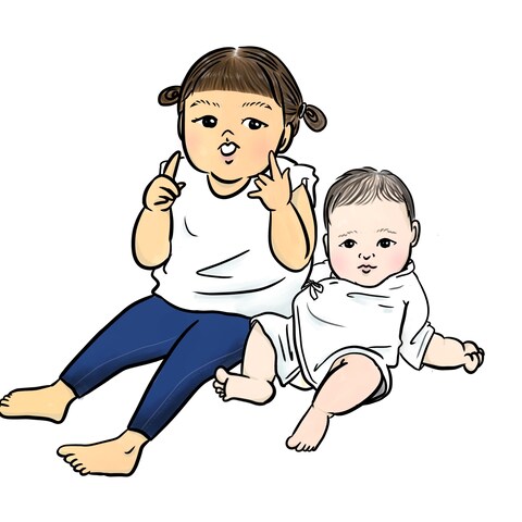 子供の似顔絵　イラスト