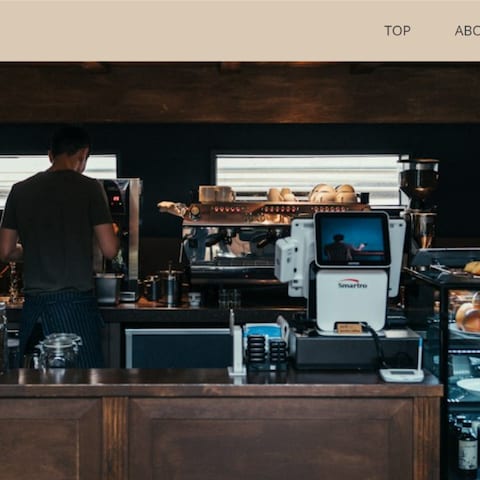 カフェのホームページ（イメージ）
