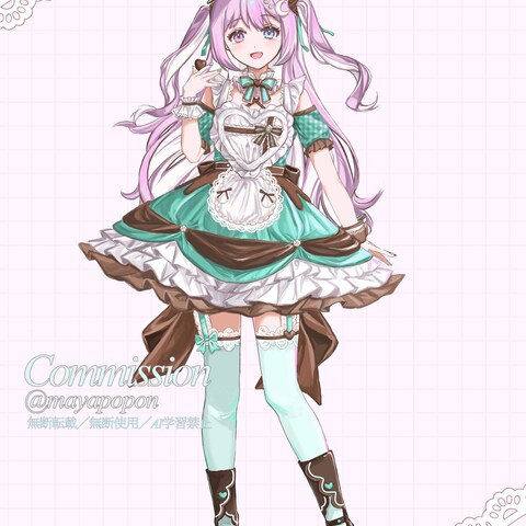 依頼者様のOCちゃんです。チョコミントがテーマになっています