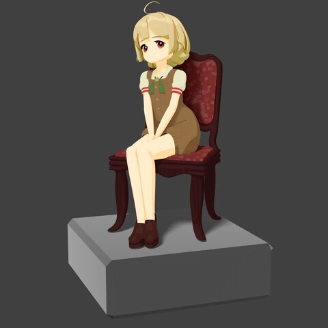 アンティークな椅子に座る少女