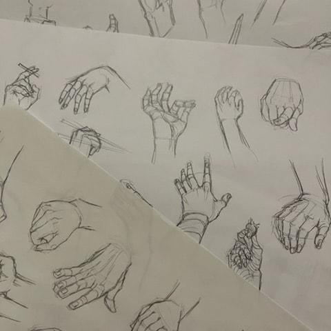 手の模写