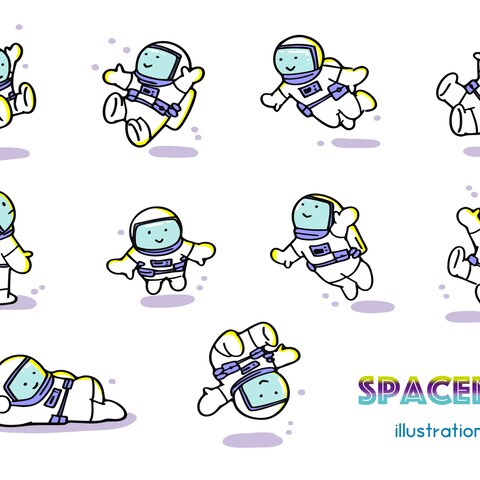宇宙飛行士イラストセット