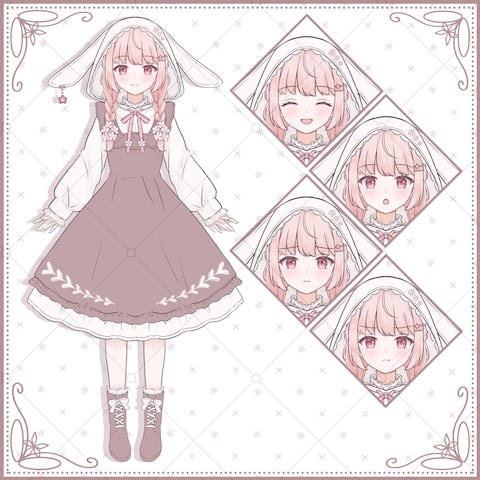 『桜×うさ耳フード』の女の子