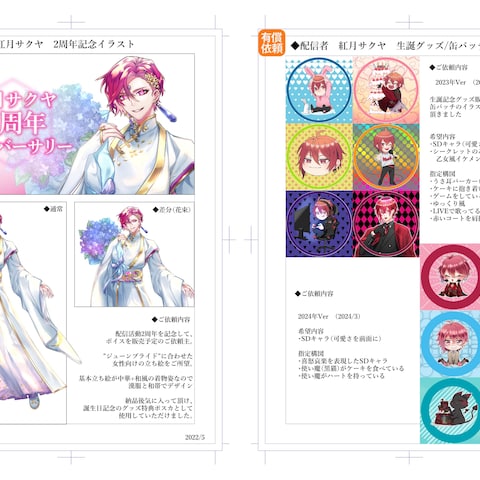 Vtuber誕生日記念グッズのデザイン