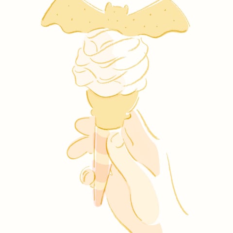 コウモリクッキーのアイスクリーム