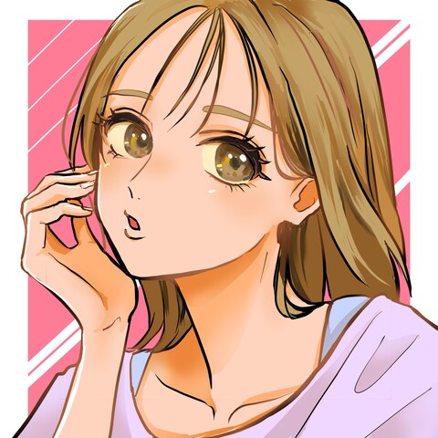 女の子のバストアップアイコンイラスト