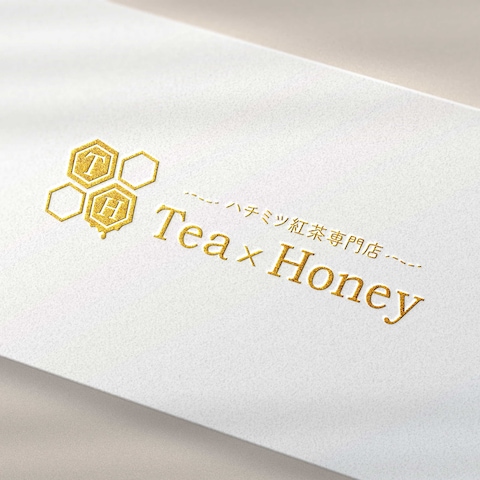 ハチミツ紅茶専門店のロゴデザイン