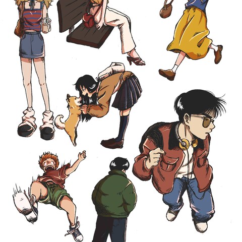 キャラの全身スケッチ