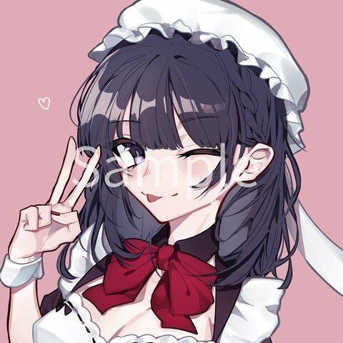【サンプル アニメ塗り】SNS用アイコン オリジナルイラスト
