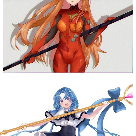 等身キャラクターのイラスト