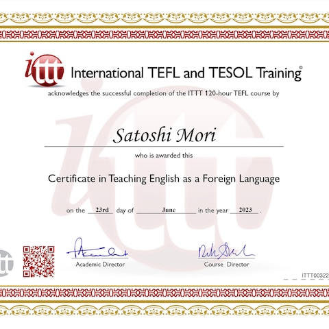TEFL（国際英語教授資格）